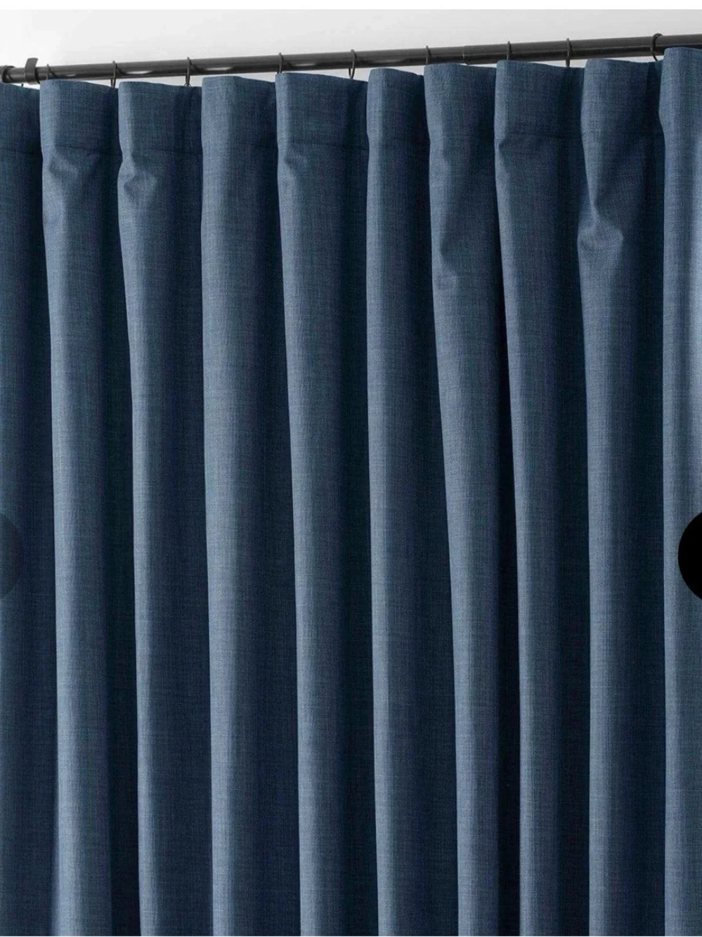 Navy Blue Linen Blackout Drapes - 2 Panels 100”x96”